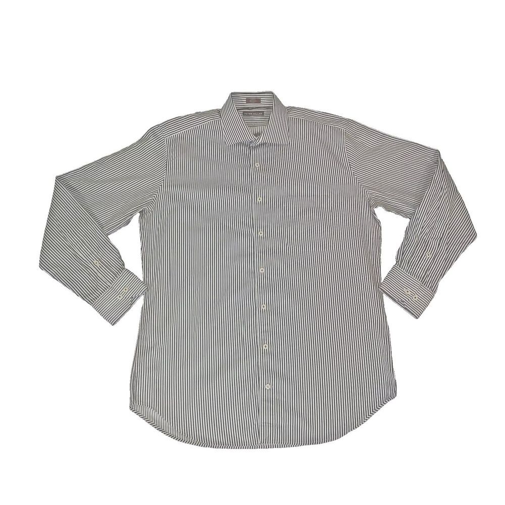 Peter Millar Shirt Mens‎ Large Striped Button-Down Dress Classic Long Sleeve